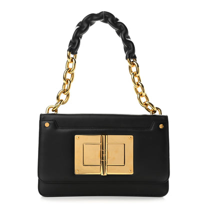 Tom Ford Calfskin Maxi Chain Natalia Large Shoulder Bag Black 1 of 13