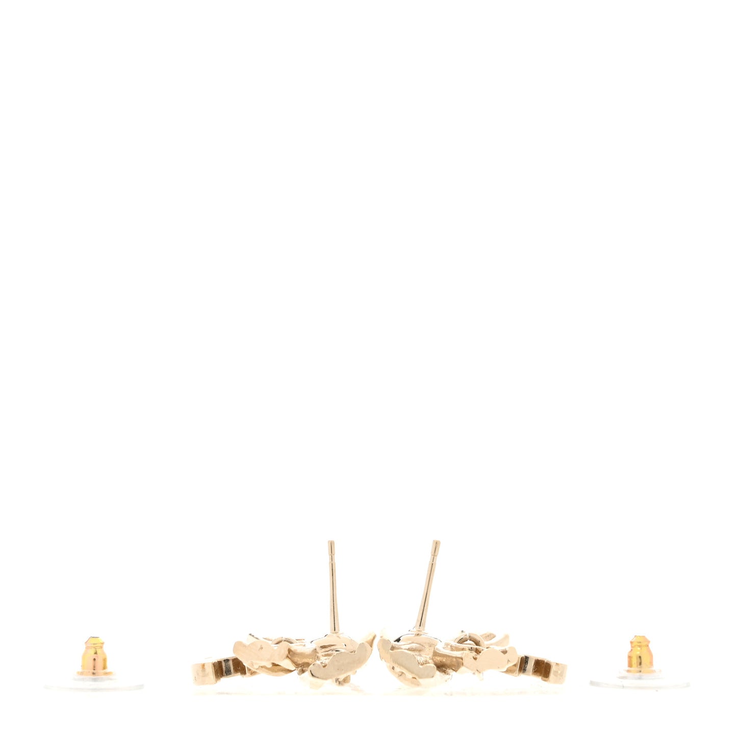 Crystal CC Bow Drop Earrings Gold