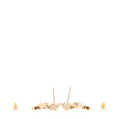 Chanel Crystal CC Bow Drop Earrings Gold 3 of 5