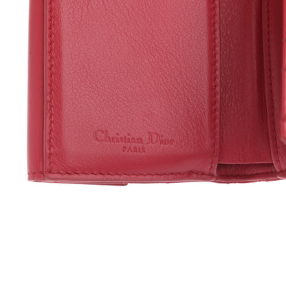 Christian Dior Patent Cannage Lady Dior Lotus Wallet Red 6 of 9