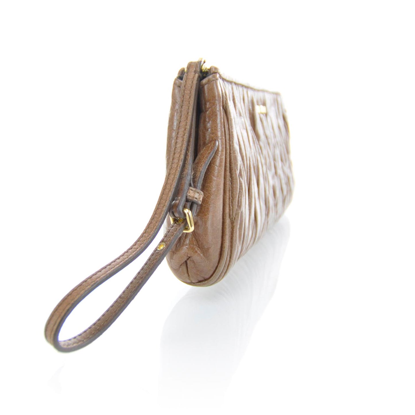 Leather Matelasse Lux Wristlet Clutch