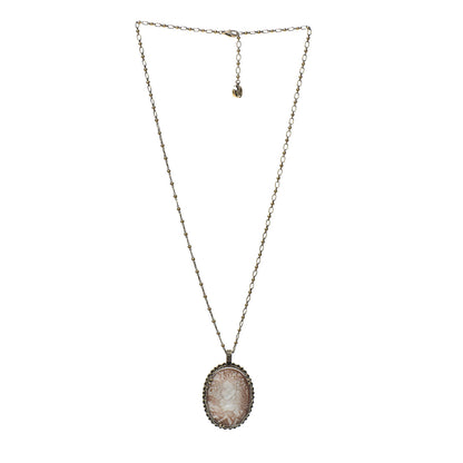Gucci Metal Cameo Pendant Necklace Aged Gold 3 of 4