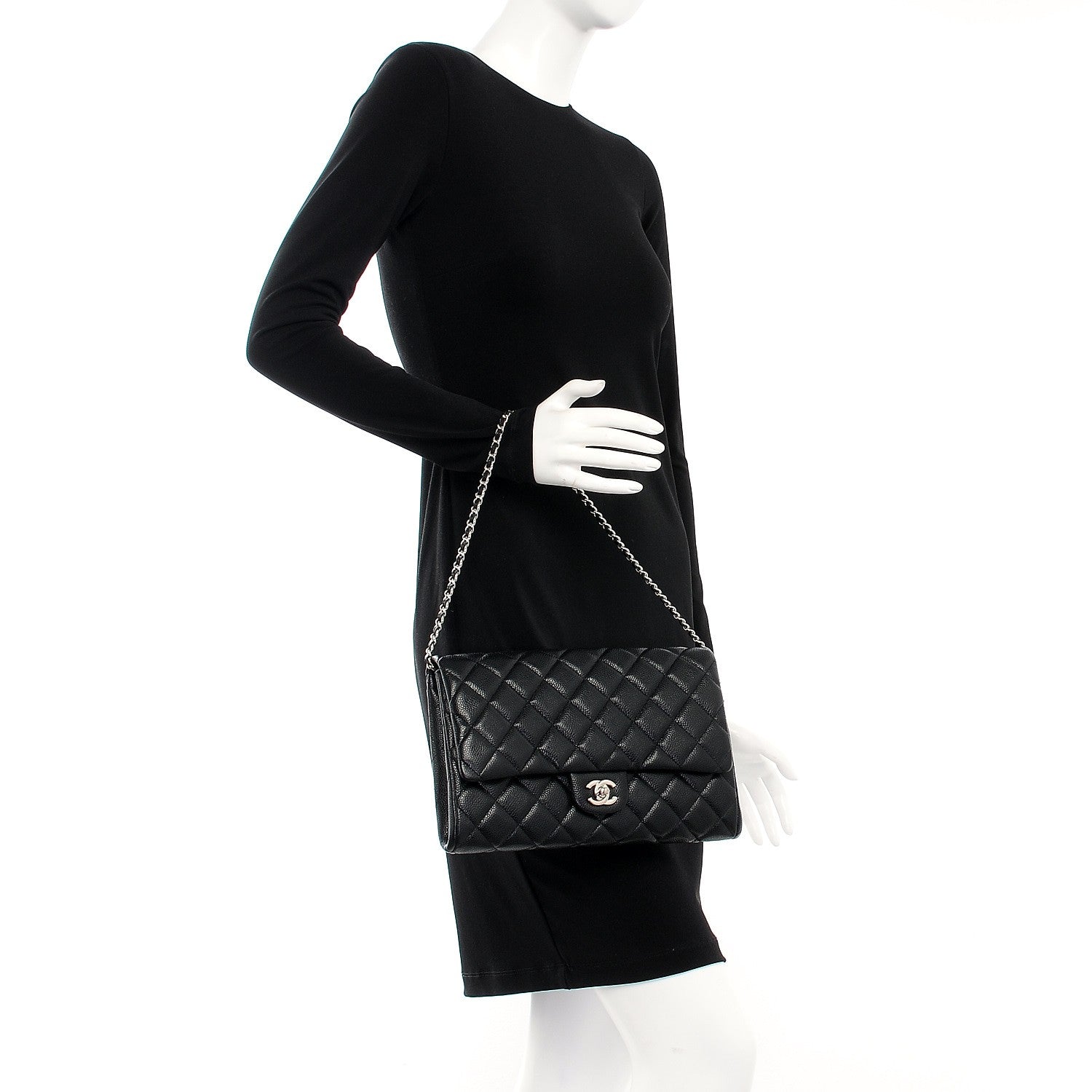 Chanel Caviar Quilted Clutch With Chain Flap Black 2 of 8