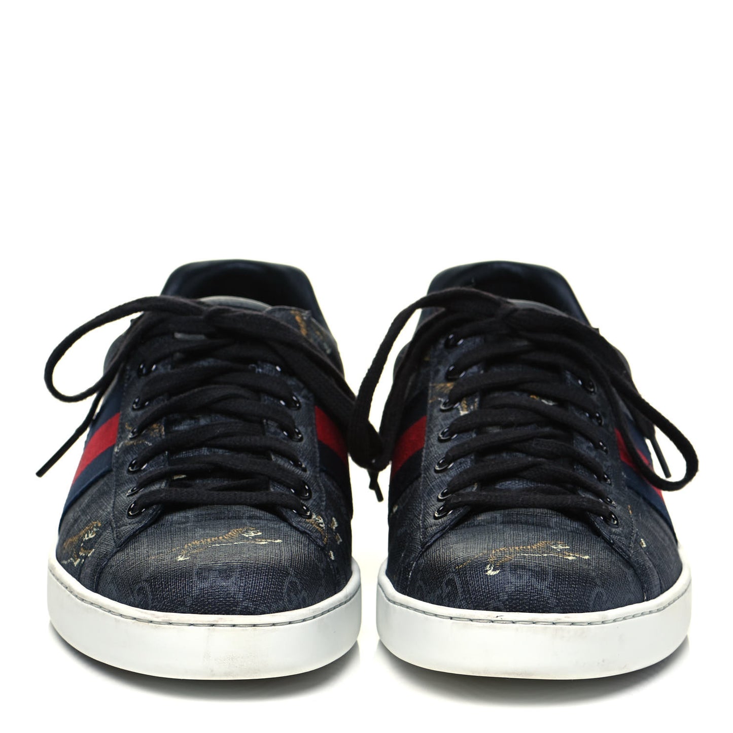 GG Supreme Monogram Tiger Ayers Web Mens New Ace Sneakers 10 Black