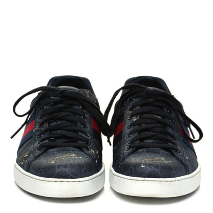 Gucci GG Supreme Monogram Tiger Ayers Web Mens New Ace Sneakers 10 Black 2 of 7