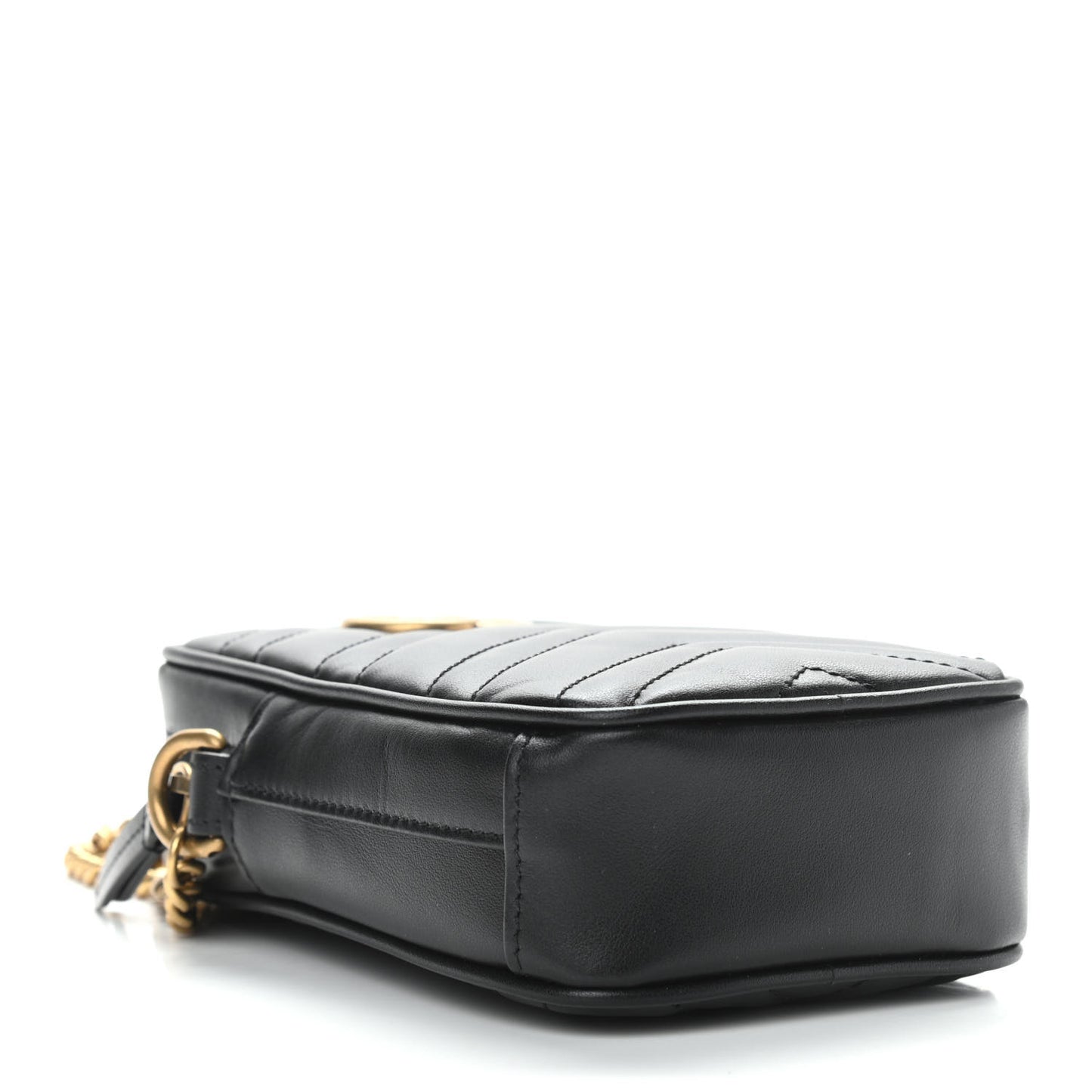 Calfskin Matelasse Mini GG Marmont Crossbody Bag Black