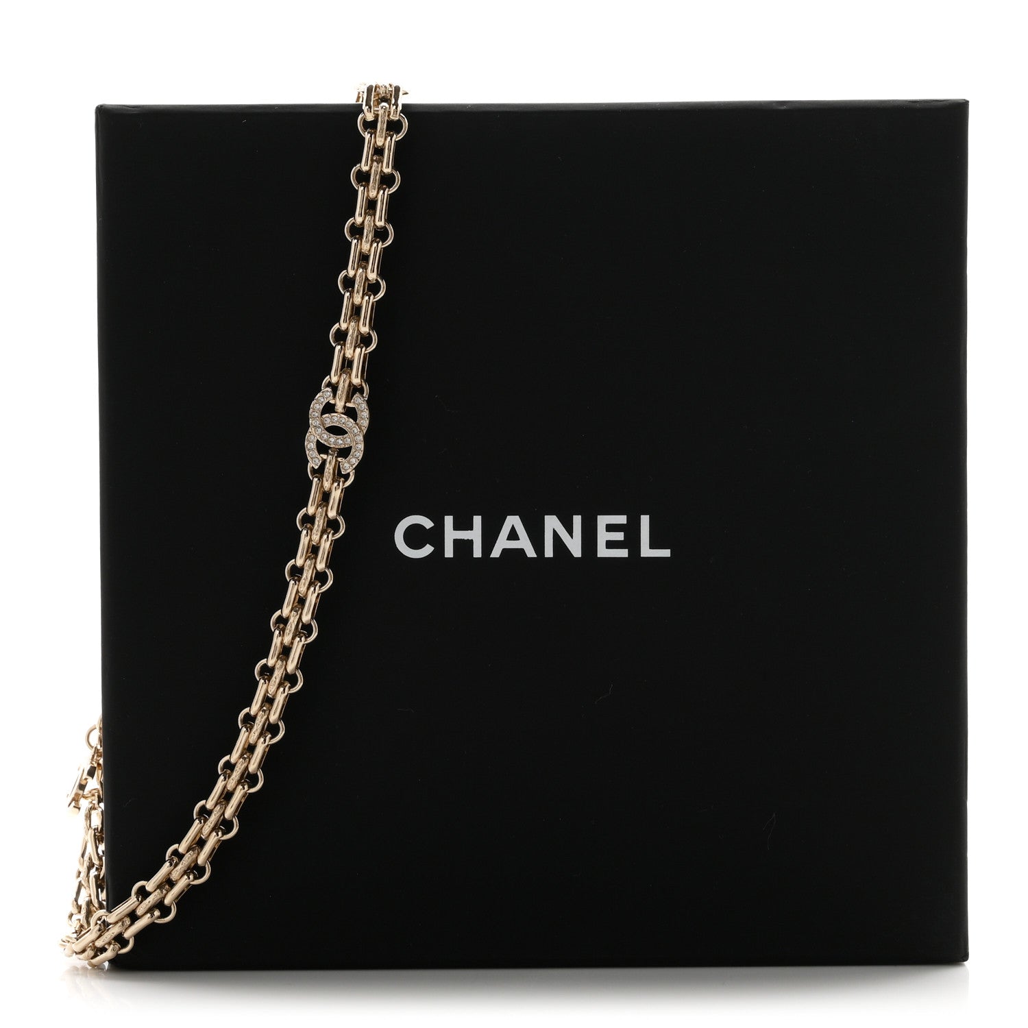 Chanel Metal Crystal CC Choker Necklace Gold 7 of 7