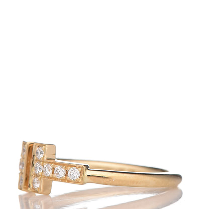 Tiffany 18K Yellow Gold Diamond T Wire Ring 48 4.5 3 of 5