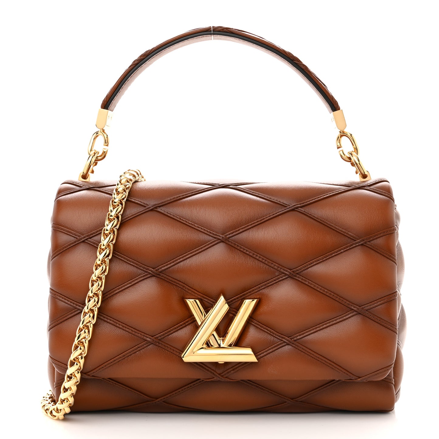 Lambskin Malletage Top Handle GO-14 MM Tan