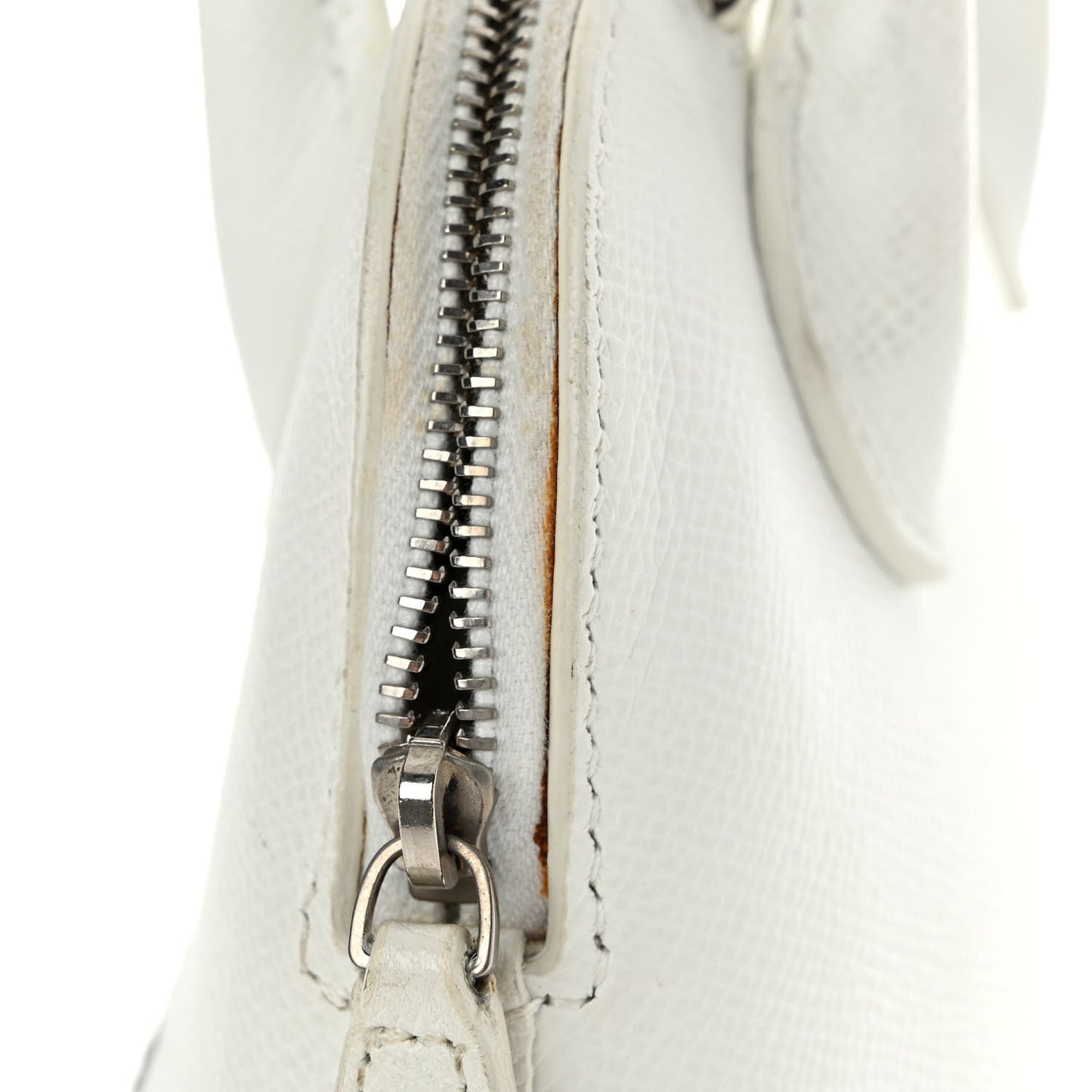 Grained Calfskin XXS Ville Top Handle Bag White Black