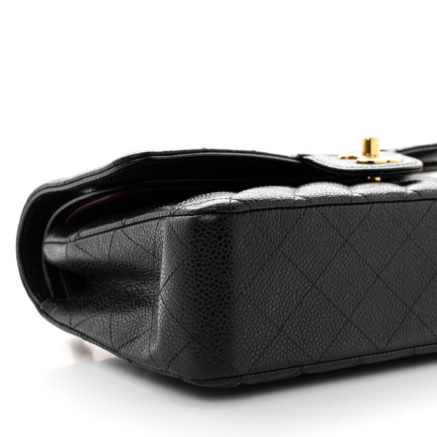 Caviar Quilted Medium Double Flap Black