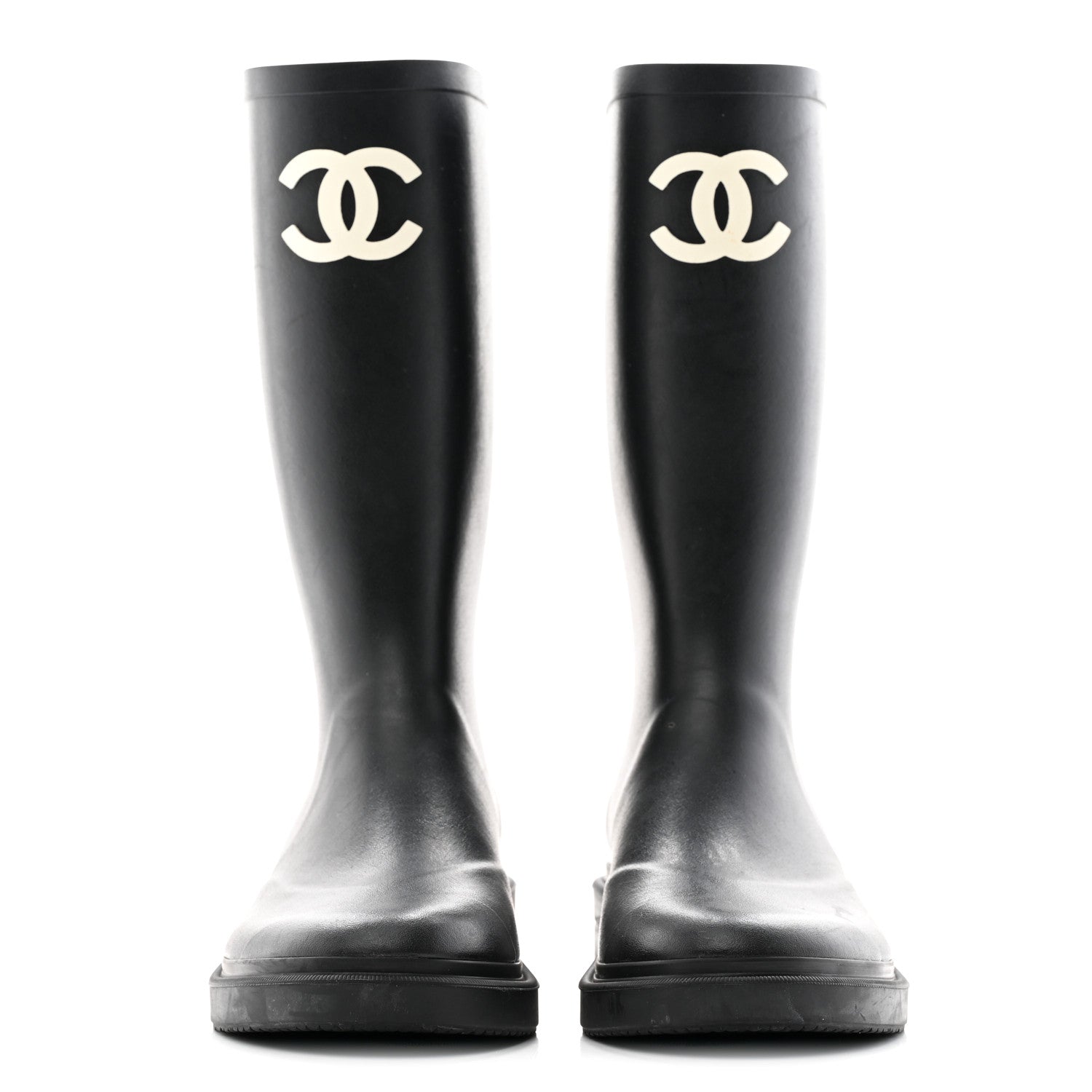 Chanel Caoutchouk CC High Boots 38 Black 2 of 19