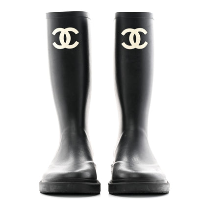 Chanel Caoutchouk CC High Boots 38 Black 2 of 19