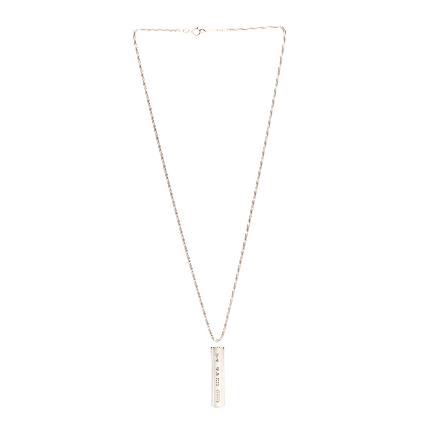 Sterling Silver 1837 Bar Pendant Necklace