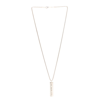 Tiffany Sterling Silver 1837 Bar Pendant Necklace 3 of 7