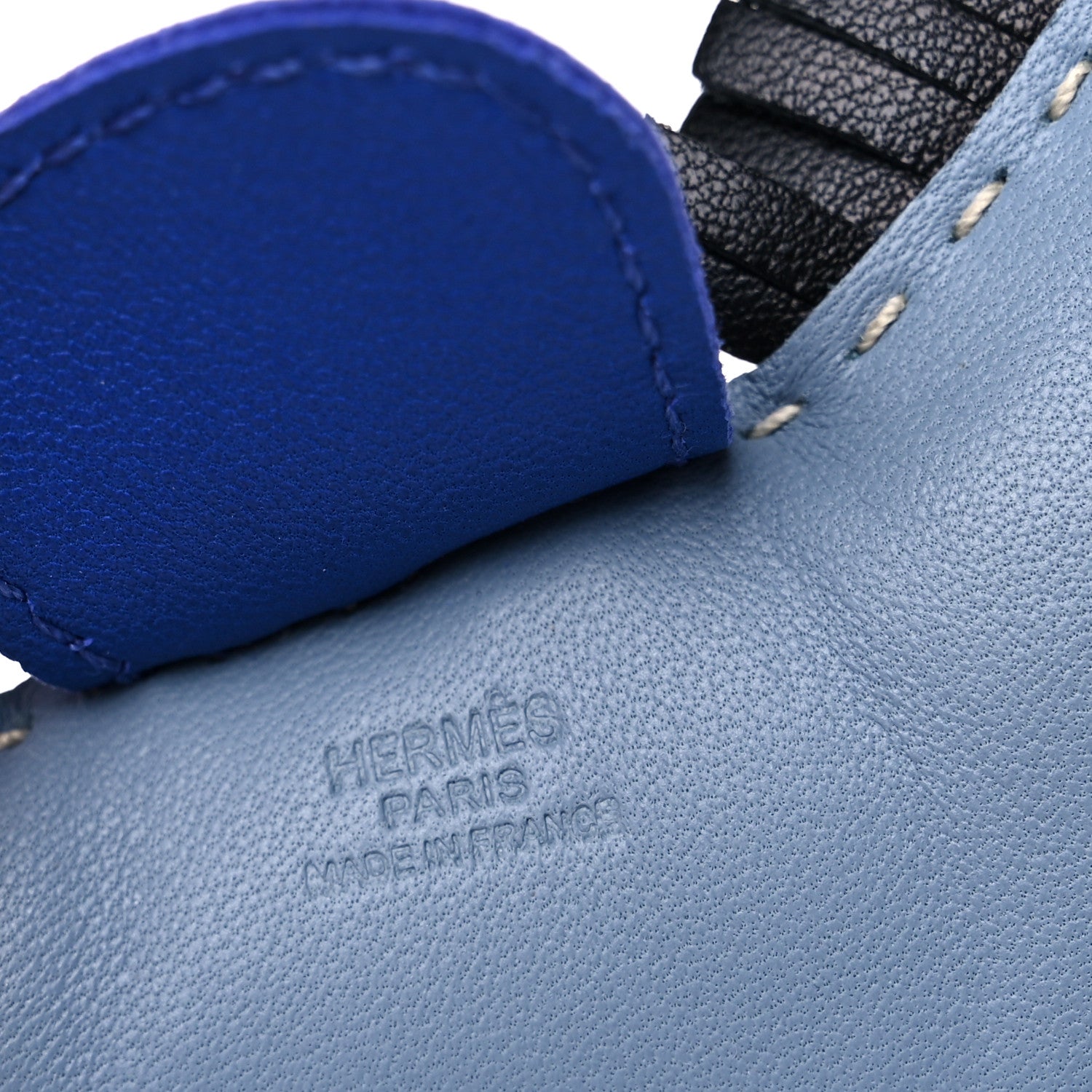 Hermes Milo Lambskin Grigri Rodeo Horse Bag Charm GM Bleu Lin Bleu Electrique Black 3 of 3