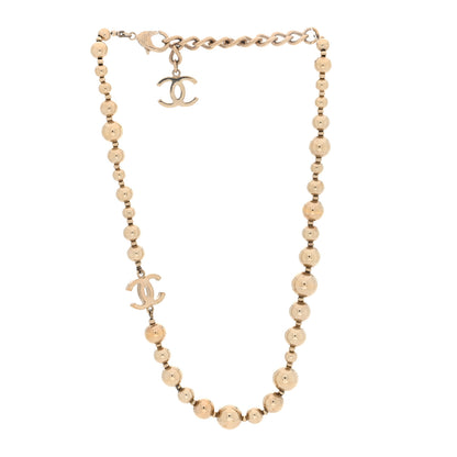 Chanel Metal Bead CC Necklace Gold 3 of 4