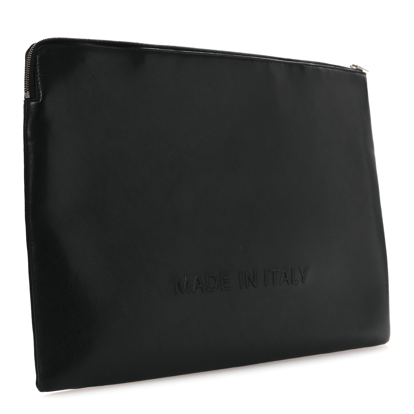 Calfskin Large Made In Clutch Pouch Black