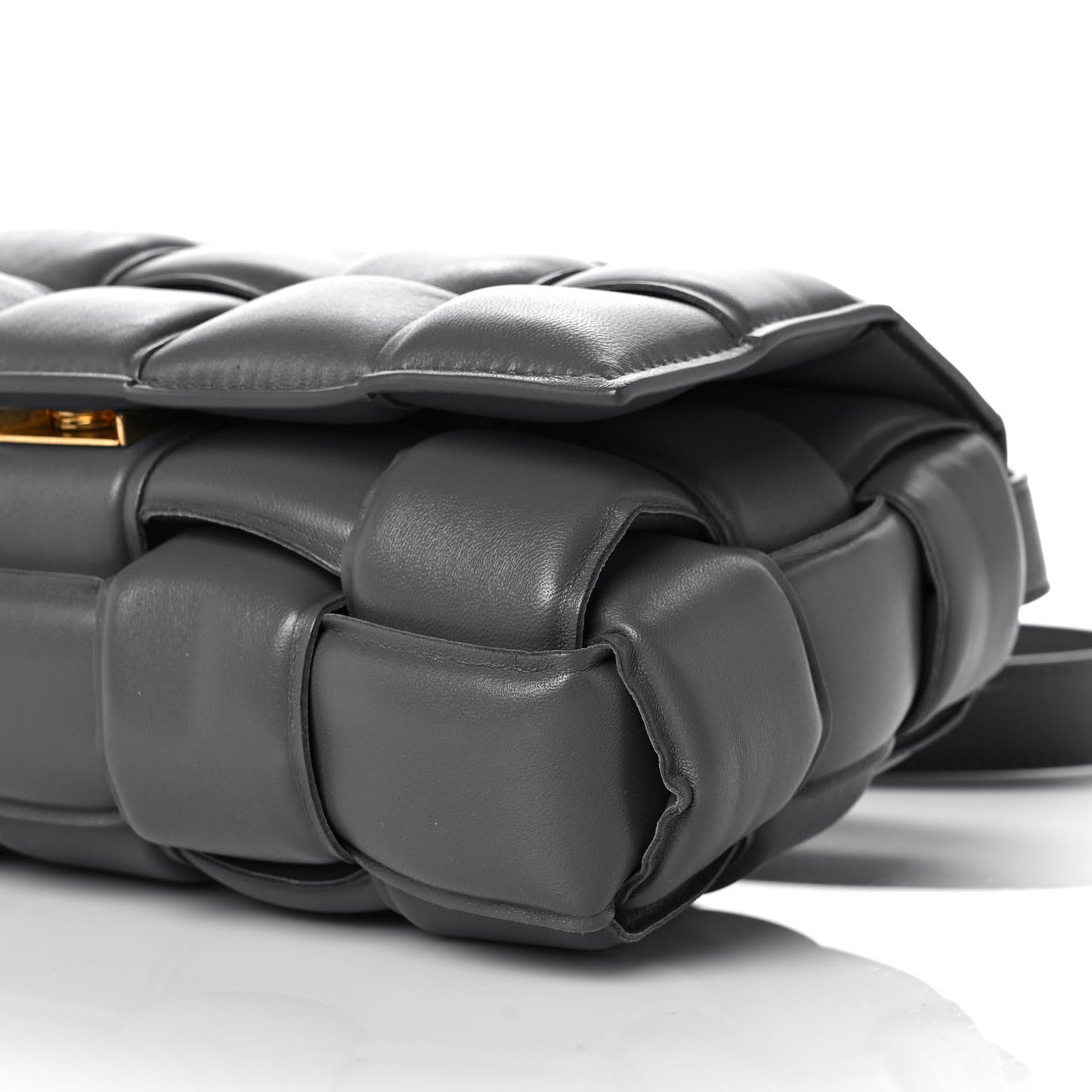 Nappa Maxi Intreccio Padded Cassette Crossbody Bag Thunder