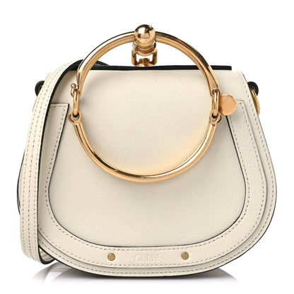 Chloe Calfskin Suede Small Nile Bracelet Bag Off White 1 of 12
