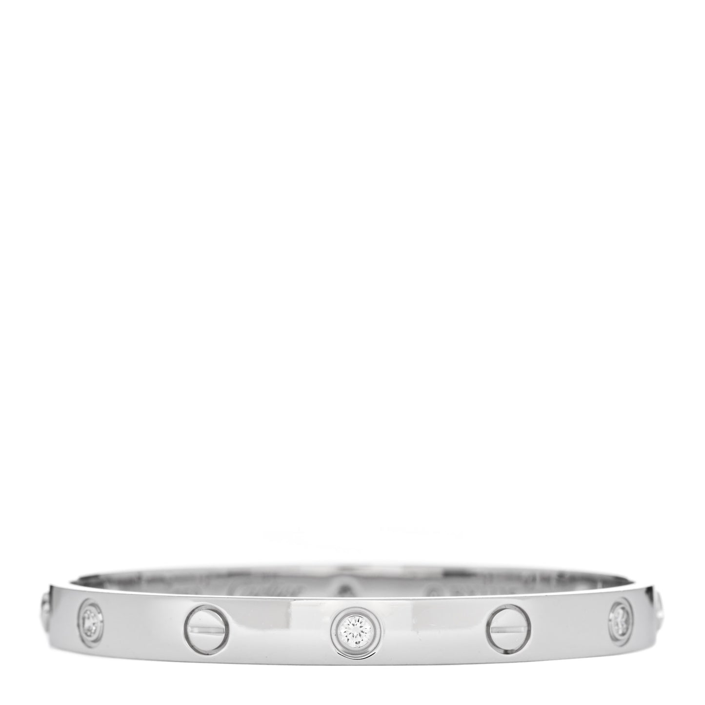 18K White Gold 6 Diamond LOVE Bracelet 16