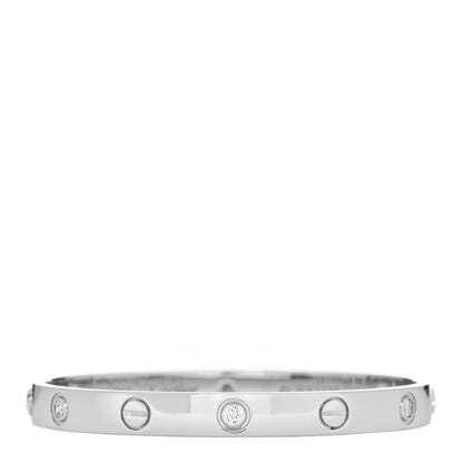 Cartier 18K White Gold 6 Diamond LOVE Bracelet 16 1 of 6