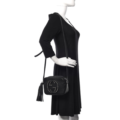 Gucci Pebbled Calfskin Studded Small Soho Disco Bag Black 2 of 12