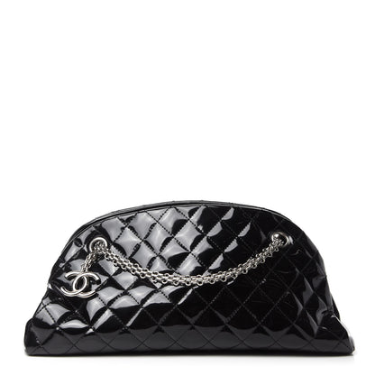 Chanel Patent Quilted Medium Just Mademoiselle Bowling Bag Black 1 of 10