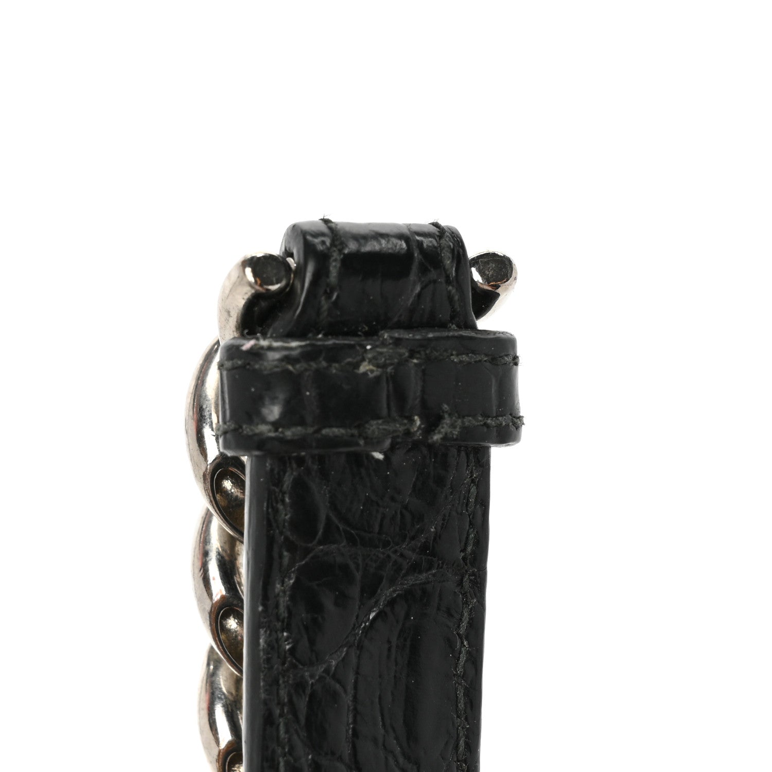 Christian Dior Calfskin Crocodile Embossed Small Diorama Flap Bag Black 17 of 20