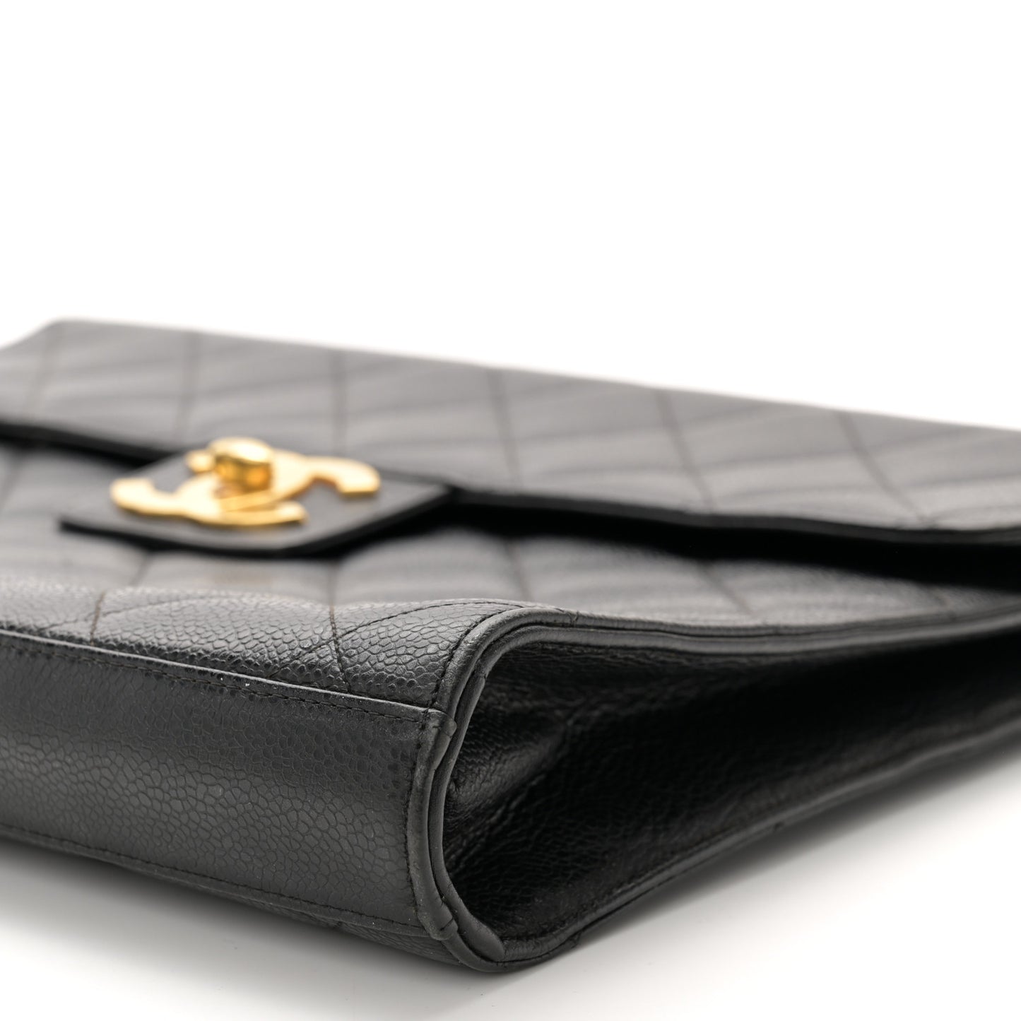 Caviar Quilted Briefcase Laptop Bag Black