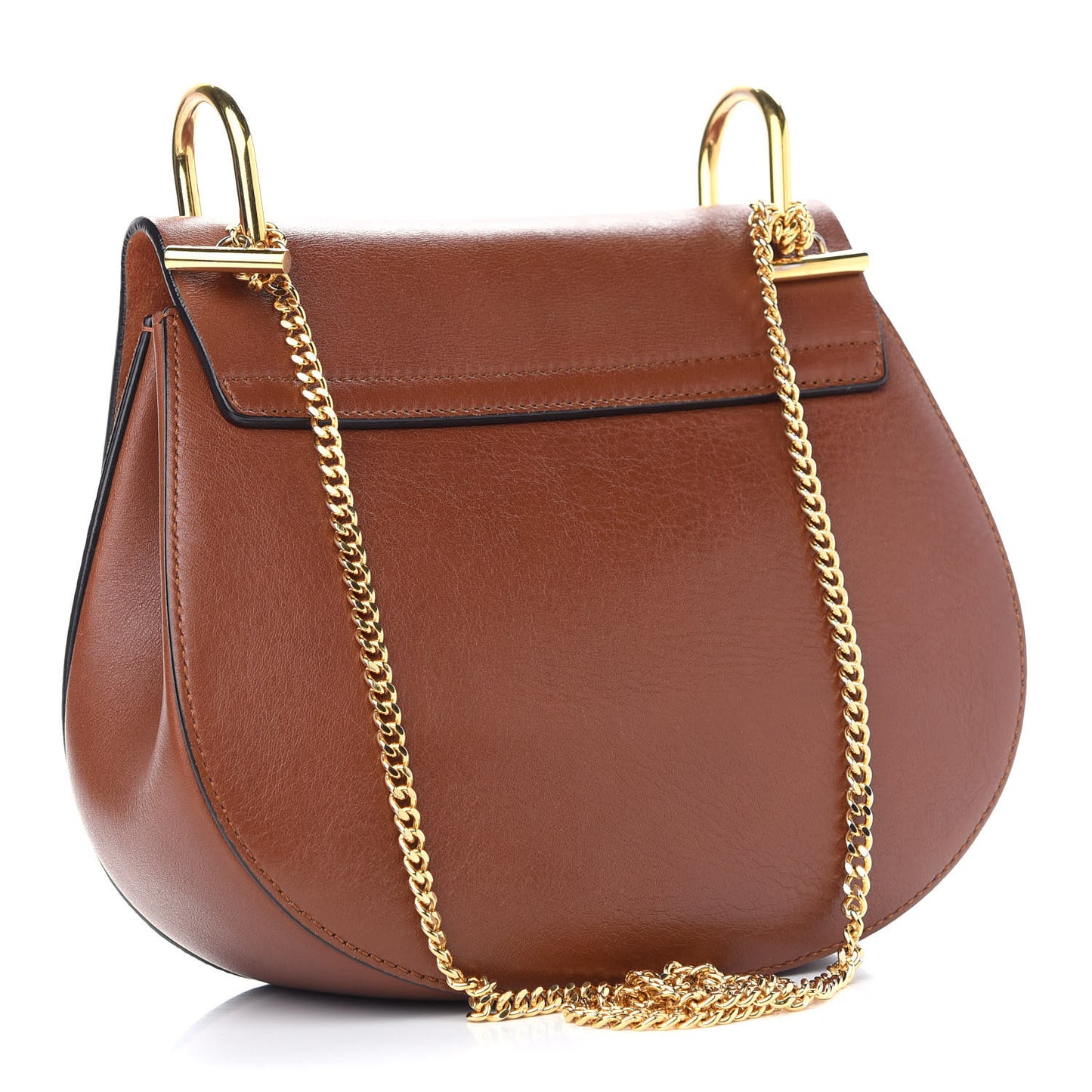 Suede Smooth Calfskin Drew Shoulder Bag Classic Tobacco