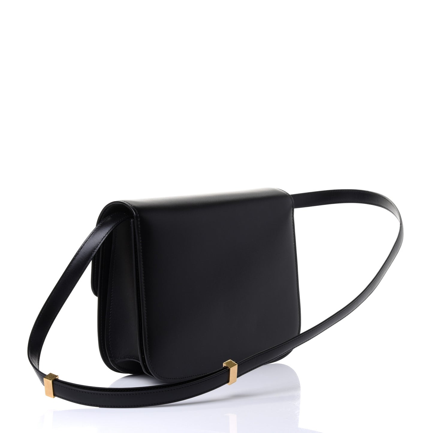 Box Calfskin Medium Classic Box Flap Bag Black