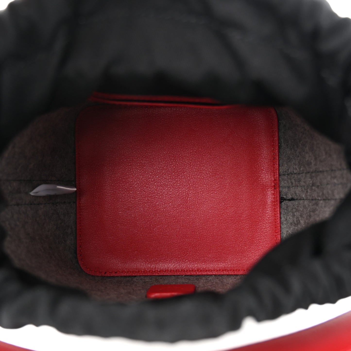 Wool Drawstring Bucket Bag Grey