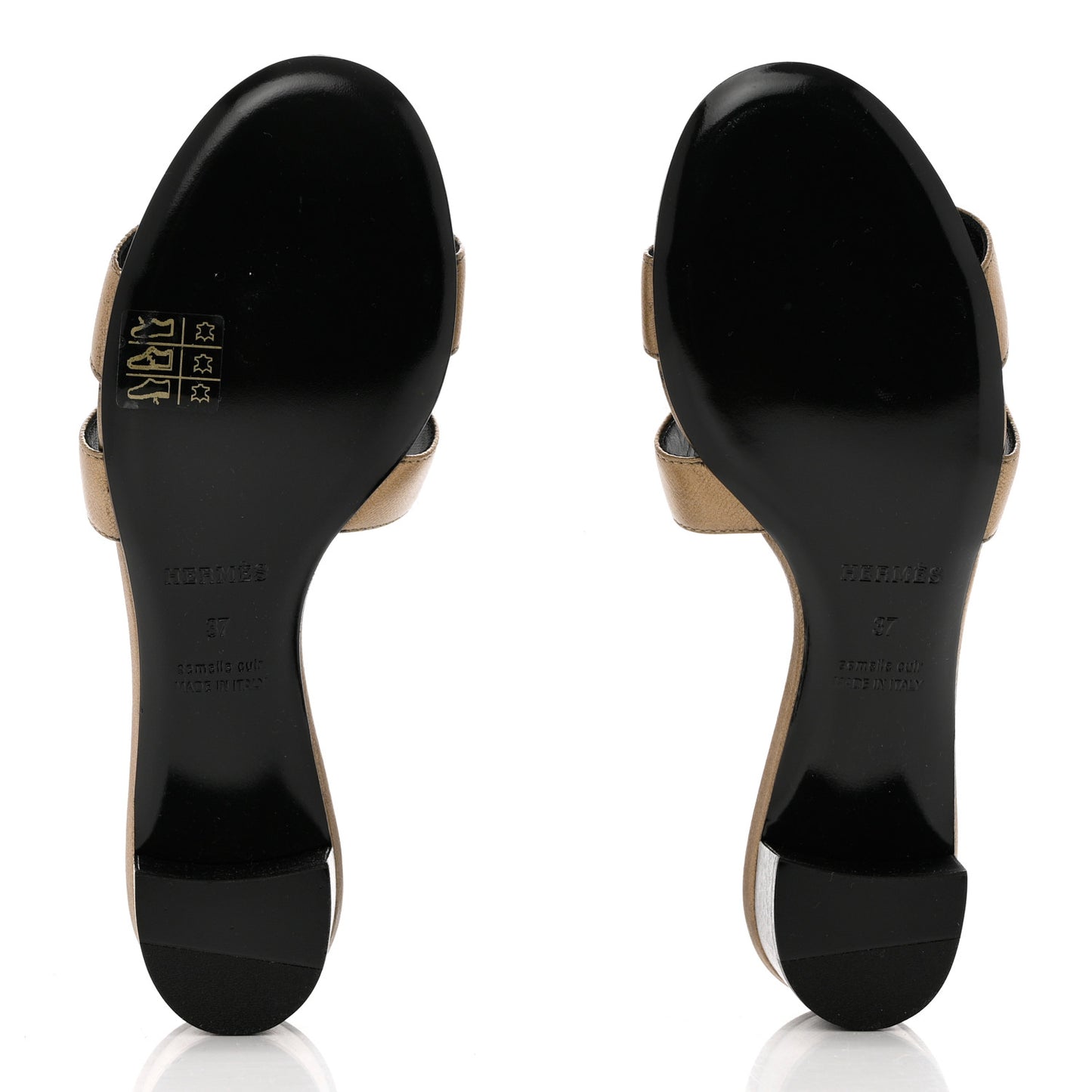 Madame Calfskin Oasis Sandals 37 Doré Vieilli