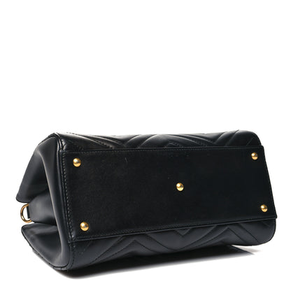 Gucci Calfskin Matelasse Small GG Marmont Tote Black 4 of 12