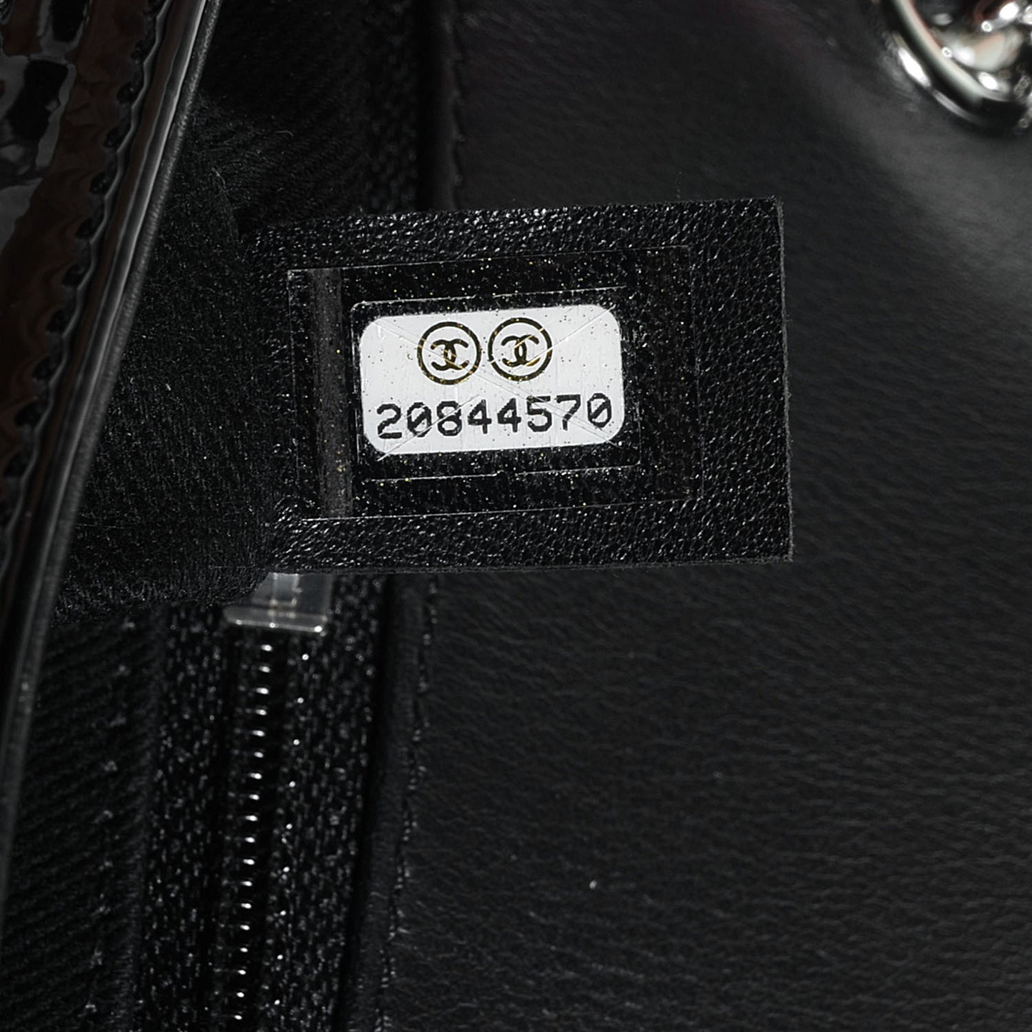 Patent Quilted Small Coco Shine Flap Black