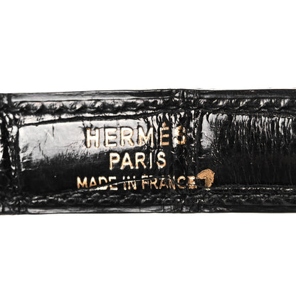 Hermes Shiny Alligator Kelly Sellier 28 Black 10 of 20