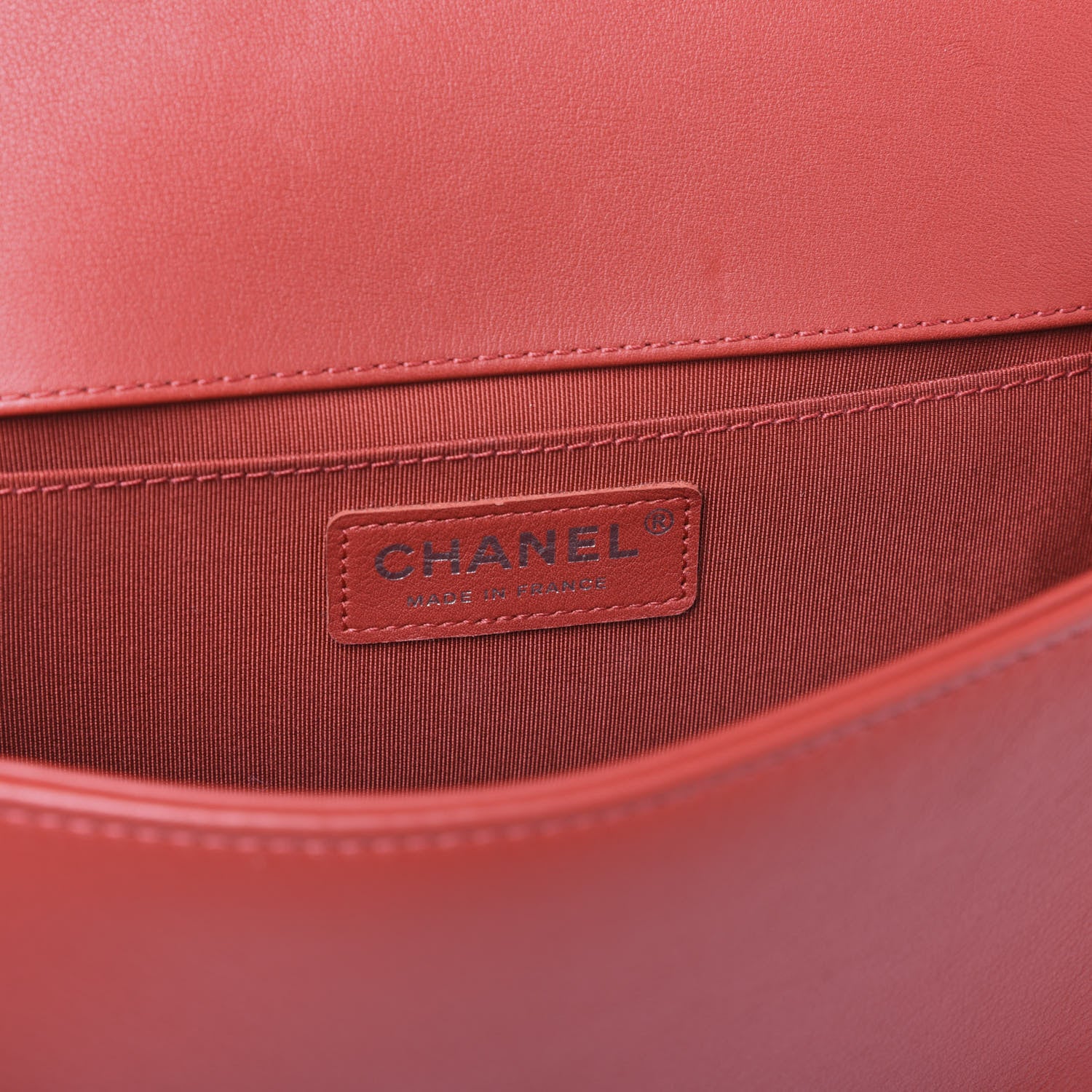 Chanel Calfskin Chevron Quilted Medium Boy Flap Dark Red 7 of 9