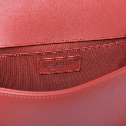 Chanel Calfskin Chevron Quilted Medium Boy Flap Dark Red 7 of 9