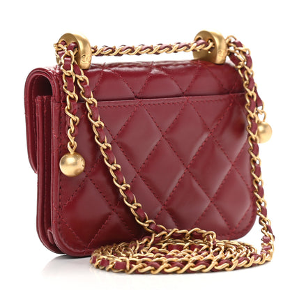 Chanel Calfskin Quilted Perfect Fit Coin Purse With Chain Burgundy 3 of 12