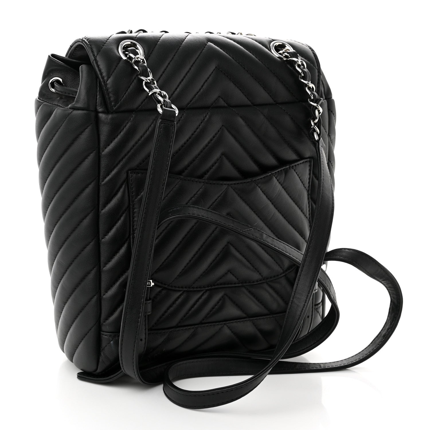 Chanel Calfskin Chevron Quilted Small Urban Spirit Backpack Black 3 of 10