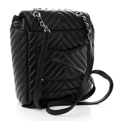 Chanel Calfskin Chevron Quilted Small Urban Spirit Backpack Black 3 of 10