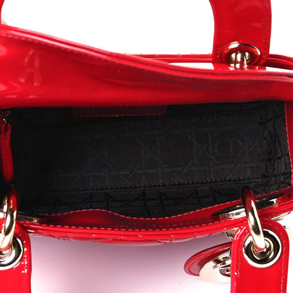 Christian Dior Patent Cannage Mini Lady Dior Red 5 of 7