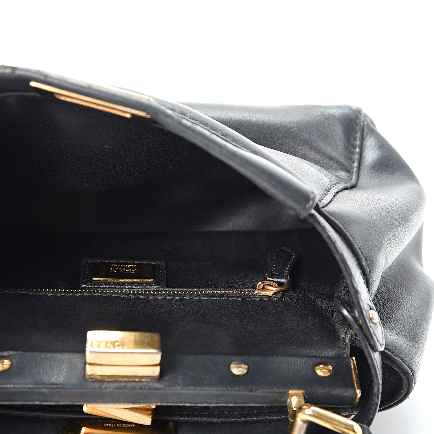 Fendi Nappa Mini Peekaboo Iconic Satchel Black 5 of 16