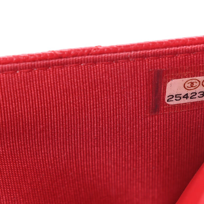 Chanel Caviar Quilted CC Filigree Wallet On Chain WOC Red 8 of 12