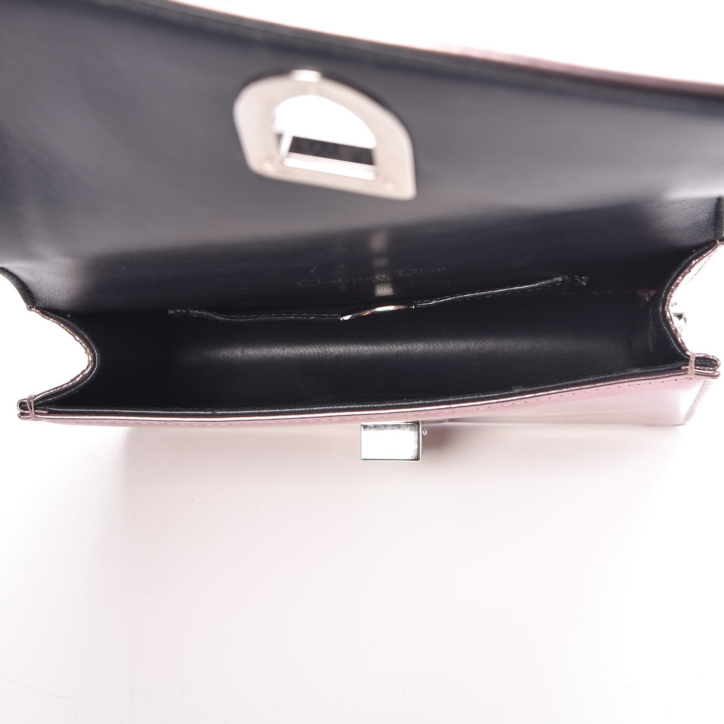 Metallic Patent Micro-Cannage Mini Diorama Flap Bag Pink