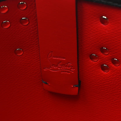 Christian Louboutin Calfskin Empire Spike Studded East West Cabata Tote Black Multicolor 7 of 9