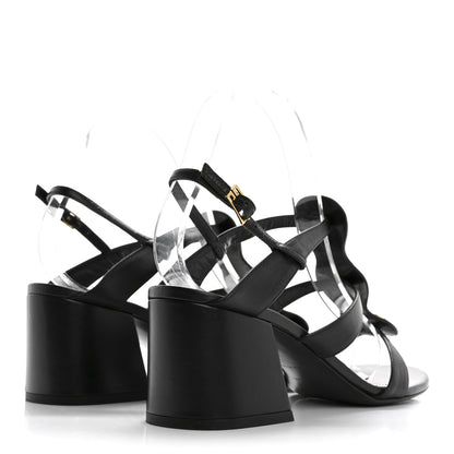 Givenchy Calfskin Charm Slingback 50mm Sandals 38.5 Black 5 of 9