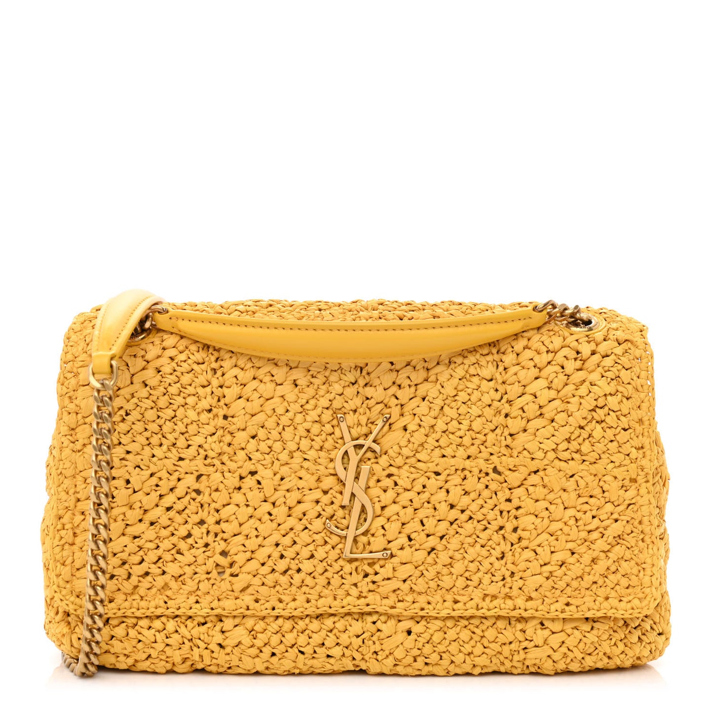 Raffia Monogram Medium Jamie Yellow