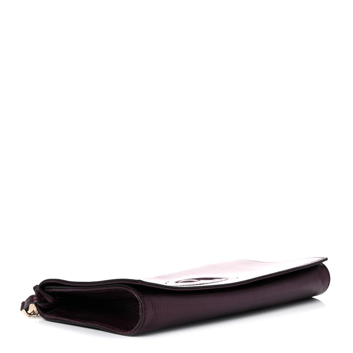 Metallic Cellarius Calfskin Medium Soho Clutch Classic Burgundy